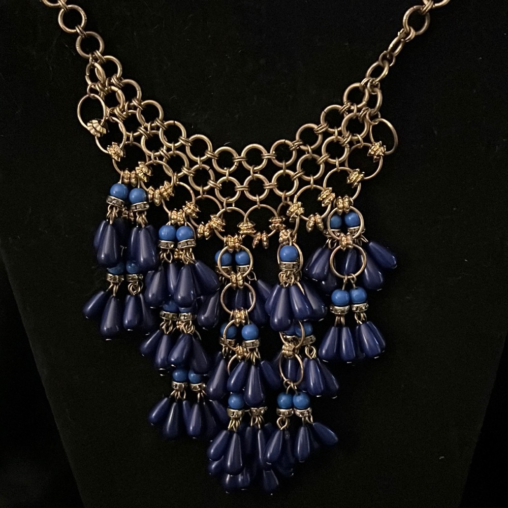 Navy Beaded Necklace